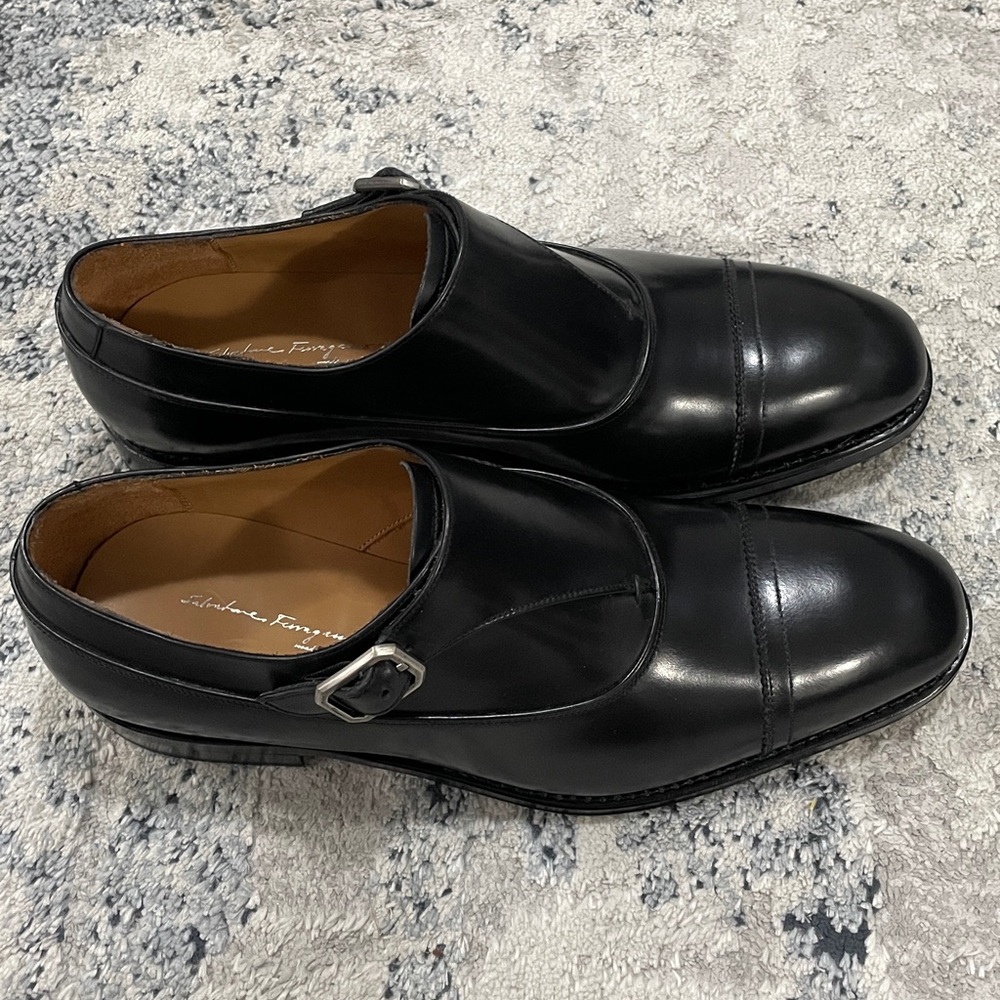 Brand New Ferragamo Tramezza Monk Strap Shoes Size 8.5 EE - Picture 3 of 4